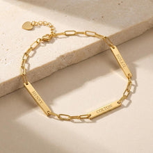 Custom Mini Name Bar Bracelet, Personalized Engraved Bracelet for Women, Dainty Paperclip Chain Jewelry, Gift for Her, Mom Birthday Gift