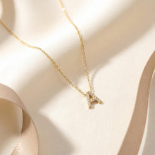 CZ Initial Necklace Gold, Dainty Letter Necklace for Women, 14K Gold Plated Choker, Minimalist A-Z Name Jewelry, Cute Trendy Gift