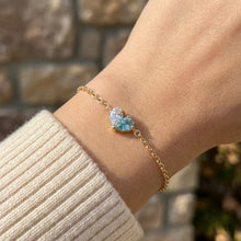 Custom Heart Birthstone 14K Gold Bracelet - Mother Daughter Jewelry Gift - Anniversary Birthday Gift