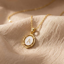 Initial Necklace for Women, 14K Gold Plated Oval Letter Necklace, White Enamel Charm, Personalized Name Jewelry, Dainty Trendy Gift
