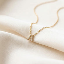 CZ Initial Necklace Gold, Dainty Letter Necklace for Women, 14K Gold Plated Choker, Minimalist A-Z Name Jewelry, Cute Trendy Gift