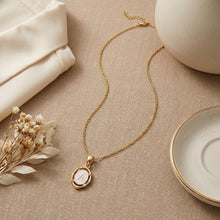 Initial Necklace for Women, 14K Gold Plated Oval Letter Necklace, White Enamel Charm, Personalized Name Jewelry, Dainty Trendy Gift