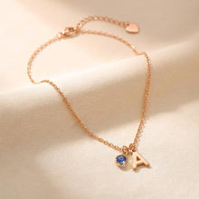 14K Gold Initial Necklace with Birthstone - Personalized Ladies Jewelry - Custom Birtday, Mom, Daughter Gift