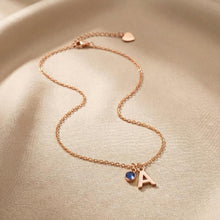 14K Gold Initial Necklace with Birthstone - Personalized Ladies Jewelry - Custom Birtday, Mom, Daughter Gift