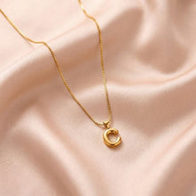 Custom Bubble Initial 18 or 14K dainty cable, snake or box chain necklace, personalized bubble letter, gift for her