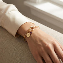 Gold Initial Birthstone Bracelet, Personalized Letter Charm Bangle, Minimalist Gold Bracelet, Custom Jewelry Gift for Mom Sister Friend