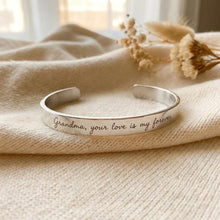 Personalized Handwriting Cuff Bracelet – Custom Signature Engraved Bracelet – Memorial Gift for Mom, Wife, Daughter