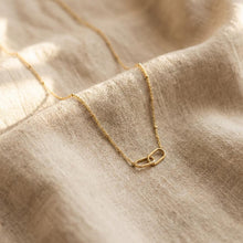 Infinity Bead Necklace, Interlocking Oval Necklace, Linked Pendant Necklace, Family Necklace, Minimalist Gold Jewelry Gift for Her