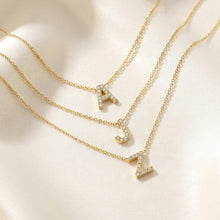 CZ Initial Necklace Gold, Dainty Letter Necklace for Women, 14K Gold Plated Choker, Minimalist A-Z Name Jewelry, Cute Trendy Gift