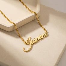 Personalized Name Necklace, Custom Nameplate Necklace, 18K Gold Plated Necklace, Dainty Jewelry Gift for Women Girls Moms