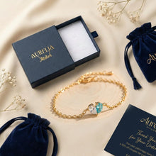 Custom Heart Birthstone 14K Gold Bracelet - Mother Daughter Jewelry Gift - Anniversary Birthday Gift