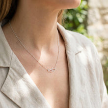 Infinity Bead Necklace, Interlocking Oval Necklace, Linked Pendant Necklace, Family Necklace, Minimalist Gold Jewelry Gift for Her