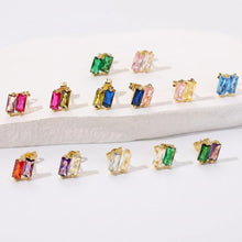 Gold Stud Earrings Birthstone Jewelry 14K Gold Plated Studs Helix Piercing Earrings Gift for Women Teen Birthday Anniversary Christmas Gift