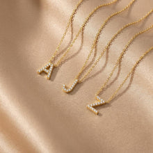 CZ Initial Necklace Gold, Dainty Letter Necklace for Women, 14K Gold Plated Choker, Minimalist A-Z Name Jewelry, Cute Trendy Gift