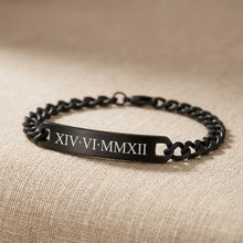 Personalized Engraved Bar Bracelet for Men, Silver Name Bracelet, Cuban Chain Bracelet for Him, Anniversary Gift for Boyfriend