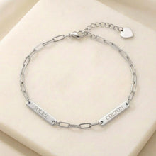 Custom Mini Name Bar Bracelet, Personalized Engraved Bracelet for Women, Dainty Paperclip Chain Jewelry, Gift for Her, Mom Birthday Gift