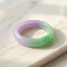 Lavender Jade Ring for Women, Natural Ice Jade Band, Real Stone Minimalist Ring, Elegant Gemstone Jewelry Gift Sizes 6–11