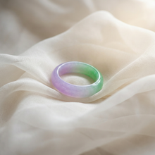 Lavender Jade Ring for Women, Natural Ice Jade Band, Real Stone Minimalist Ring, Elegant Gemstone Jewelry Gift Sizes 6–11