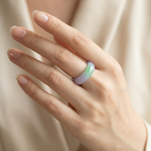 Lavender Jade Ring for Women, Natural Ice Jade Band, Real Stone Minimalist Ring, Elegant Gemstone Jewelry Gift Sizes 6–11