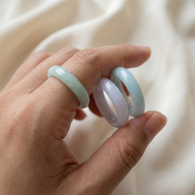 Natural White Jade Ring, Grade A Jadeite Band, Burmese Myanmar Stone Ring, Handmade Engagement Jewelry Gift