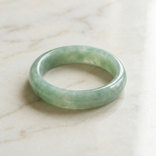 Light Green Jade Ring, Natural Grade A Jade Band, Slim Minimalist Gemstone Ring for Women, Real Stone Jewelry Sizes 3–13