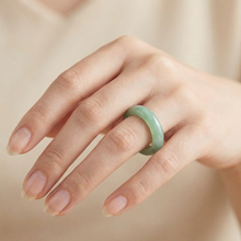 Light Green Jade Ring, Natural Grade A Jade Band, Slim Minimalist Gemstone Ring for Women, Real Stone Jewelry Sizes 3–13